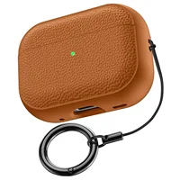 Funda Protectora de TPU con Patrón de Cuero para AirPods Pro 3, Accesorios Lindos con Llavero para AirPods 4, 3, Pro, 2
