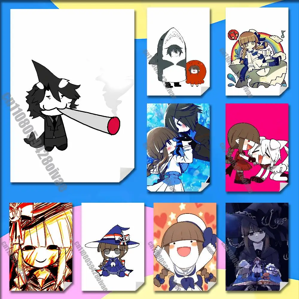 

W-Wadanohara and the Great Blue Sea Poster Wall Sticker For Bedroom 30x40cm Self-adhesive Decoration Fans Playbill Cover