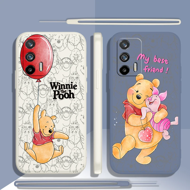 Winnie The Pooh Friends For OPPO Realme GT Neo 5 GT 3 2 C55 33 35 30 S 240W SE Neo3 2 Q5 3 5g Liquid Rope Phone Case