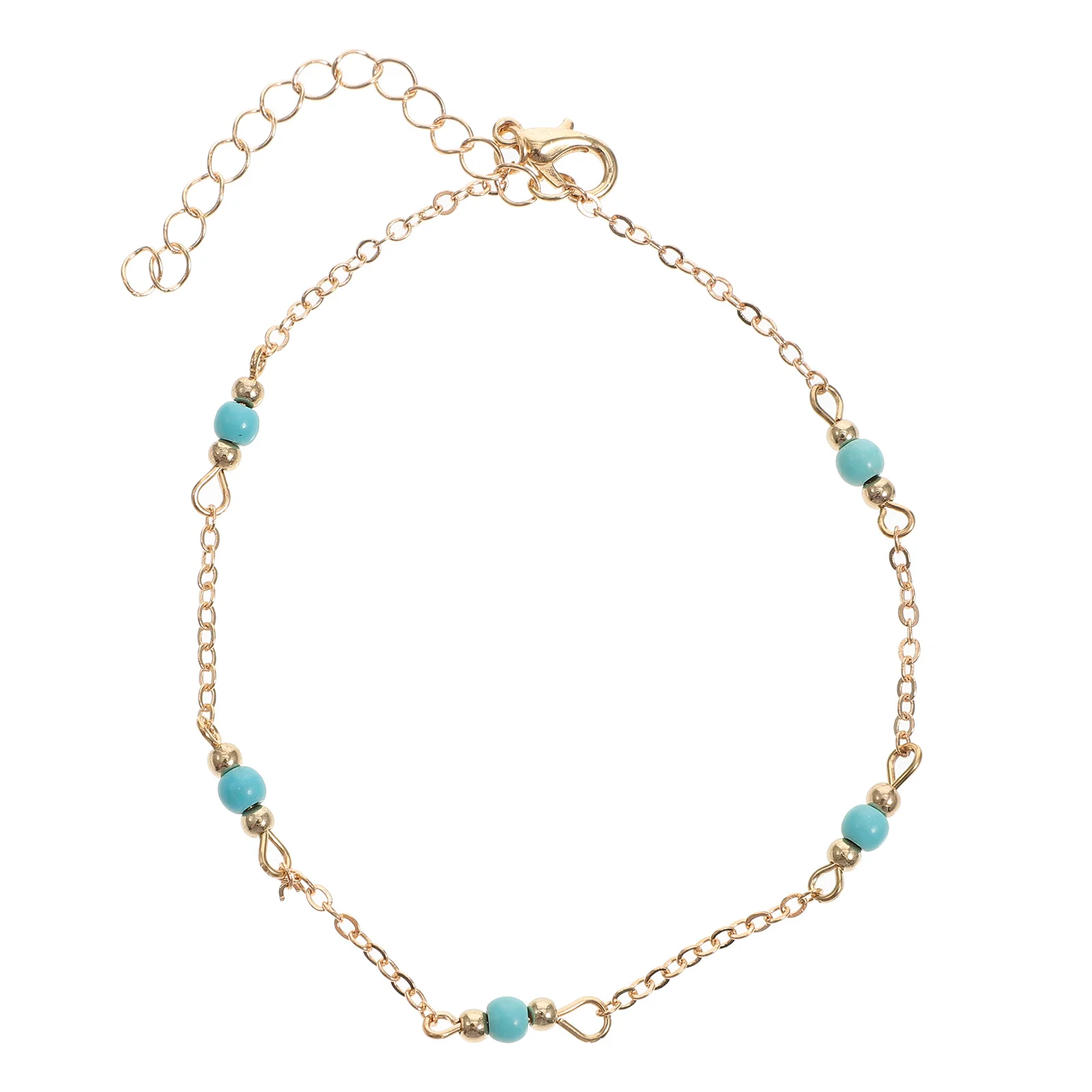 

Creative Turquoise Pendant Anklet Handmade Adjustable Ankle Chain Beach Ankle Jewelry Unique Design Gift Creative Anklet