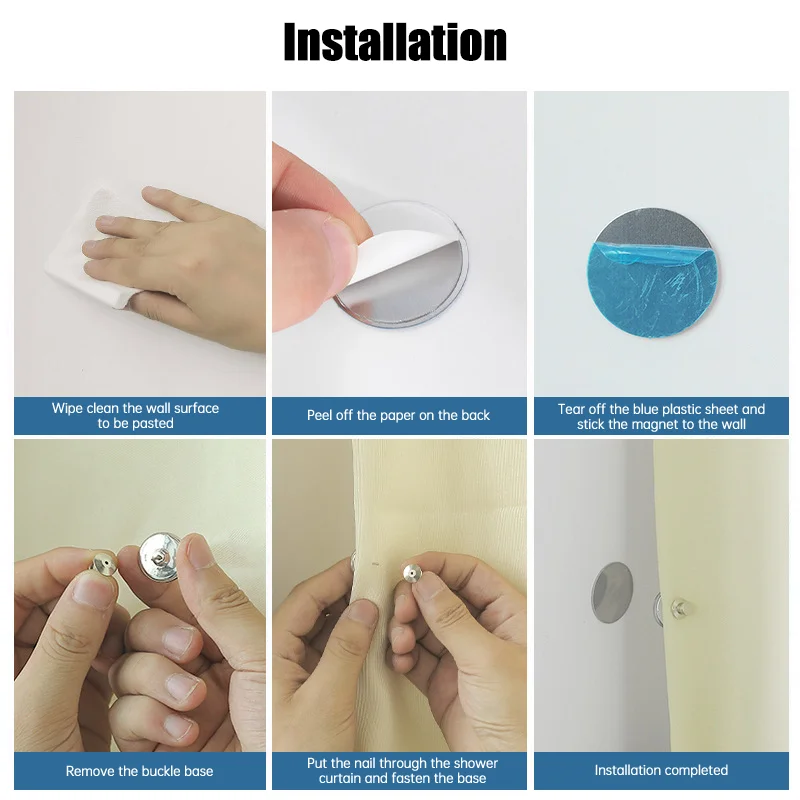 Curtain Magnetic Button Nail Free Detachable Window Curtain Close Magnet Buckle Detachable Curtain Fix Fastener Clip