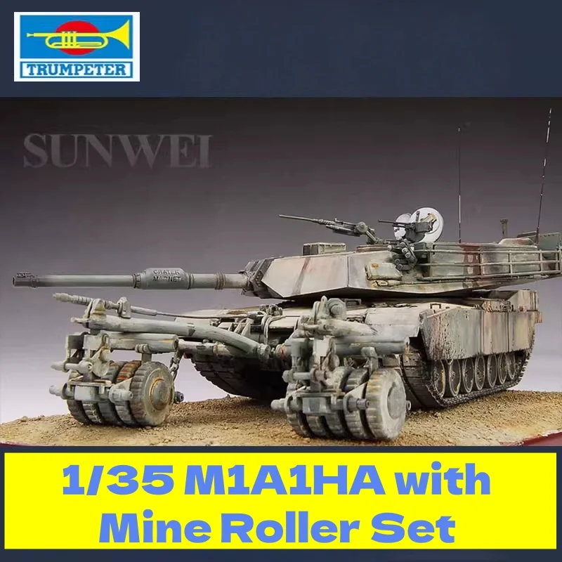

TRUMPETER 1/35 M1A1HA Tank with Mine Roller Set Plastic Assembly Puzzle Model