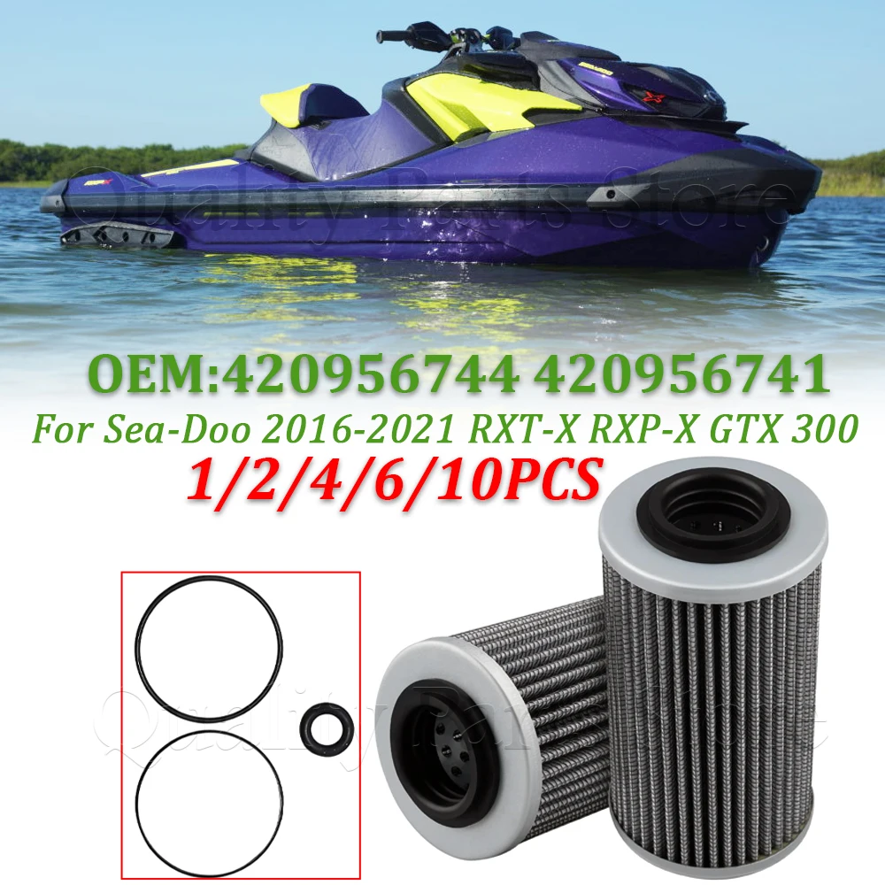 

1/2/4/6/10 шт. аксессуары для автомобильного масляного фильтра и уплотнительное кольцо 420956744 420956741 711956741 для Sea-Doo 2016-2021 RXT-X RXP-X GTX 300