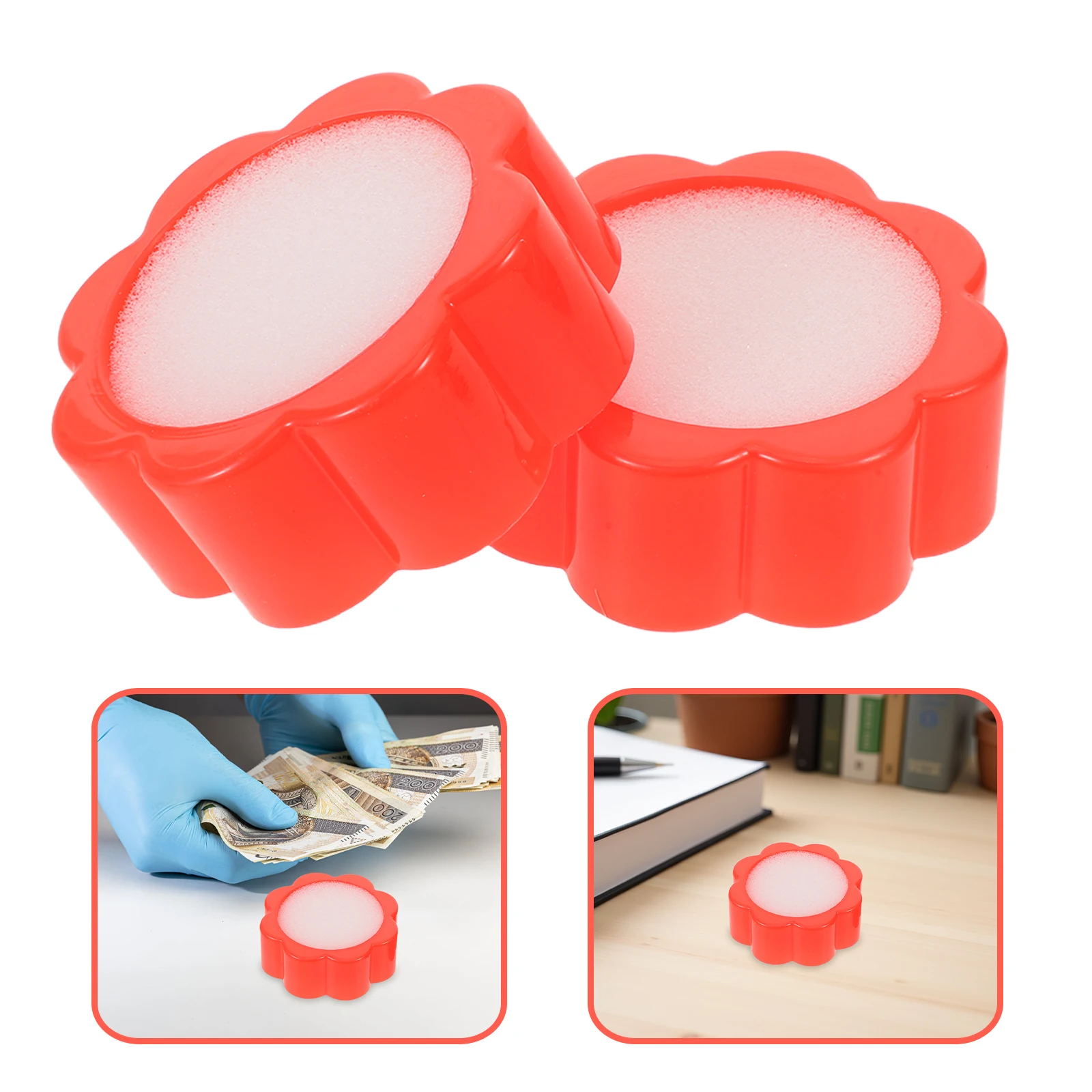 10Pcs Finger Dampers Flower Shape Fingertip Moistener Efficient Money Counting Cash Sorting Sponge Bank Teller Desk Accessories