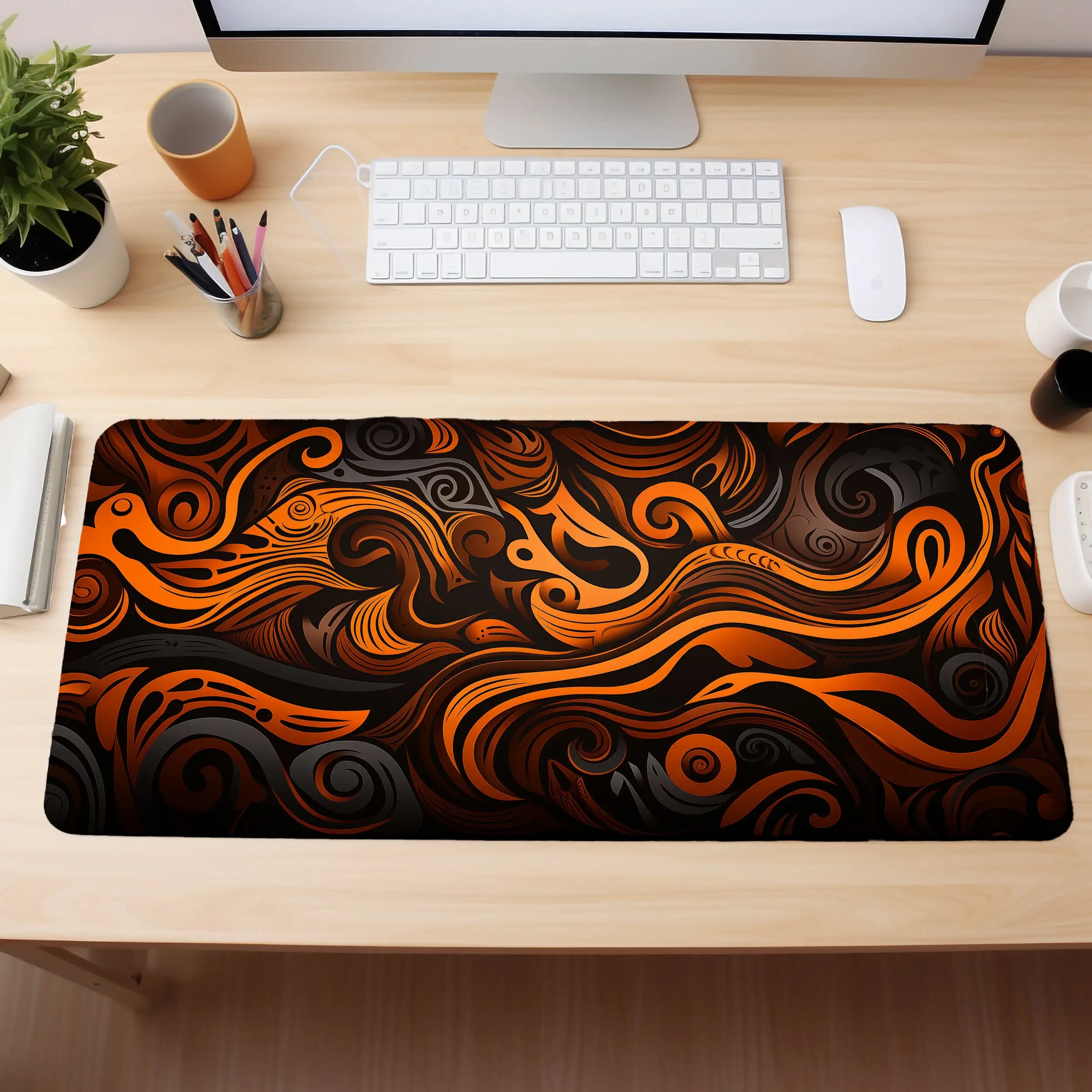 African Abstract Desk Mat, Non-slip and Waterproof Mouse Pad, Office and Gaming Desk Decoration Mat, A Perfect Gift for Friends.