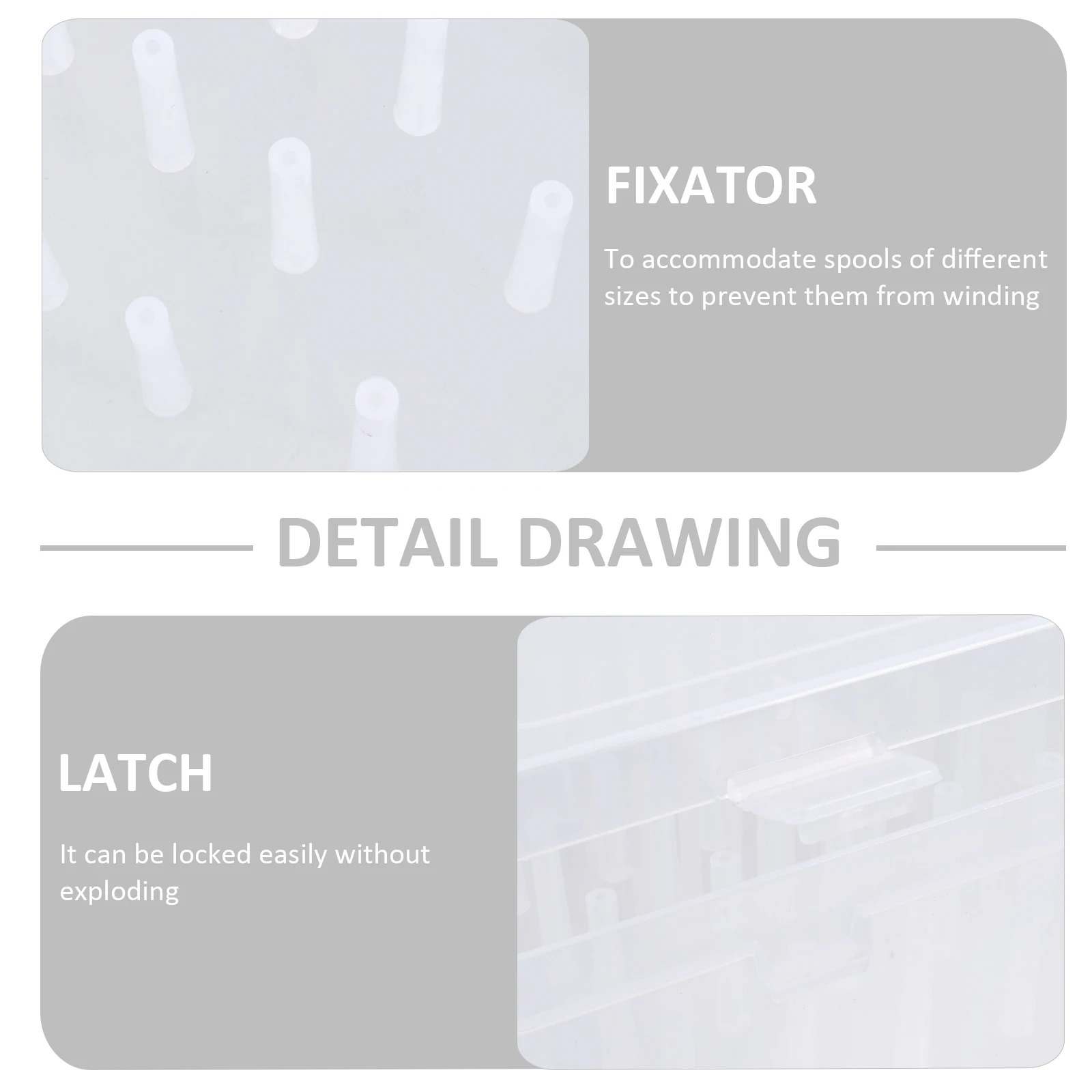 

Embroidery Thread Box Sewing Thread Organizer Transparent Storage Container Lock Design Dust-Proof Clear Window for Travel