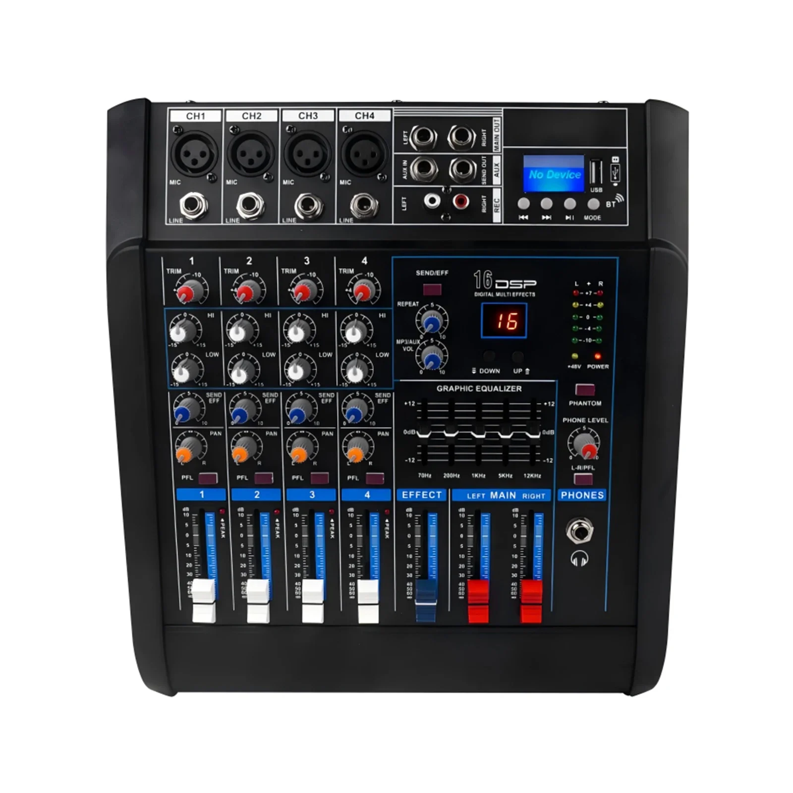 PMX-4/6/8/12/1602D Audio Professional Wireless Mixer 4/6/8/12/16-way Usb with Reverberation Effect Home Computer Stage Show Live