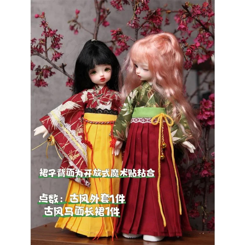 Japanischer süßer Yukata-Kimono mit Blumenmuster und Dienstmädchenrock für normale 1/6 BJD 30cm Actionfiguren-Körpermodelle – Detail 4