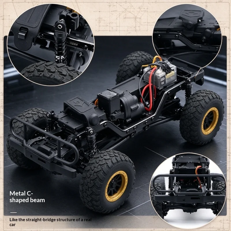 FMS 1/24 Licensed Land Rover Camel Trophy RC Crawler Mini 4WD Off-Road Rock Crawler RTR Hobby Grade RC Car Model Gift for Adults
