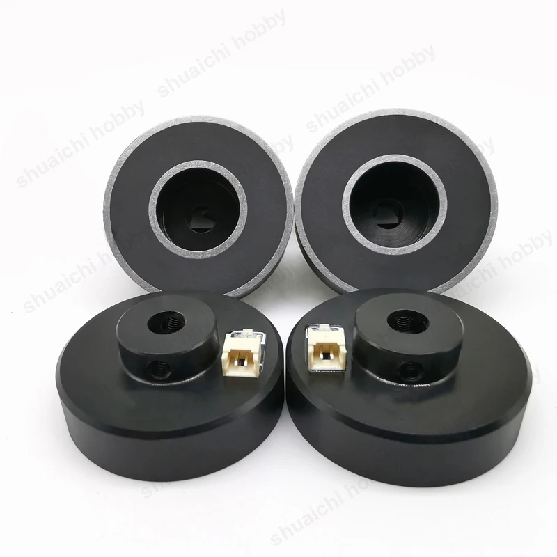 1 paire de roues de frein électriques 7.2W 12V 50/55/60/65/70mm avec Mode de freinage ABS lumière LED pour train d'atterrissage d'avion à voilure fixe RC