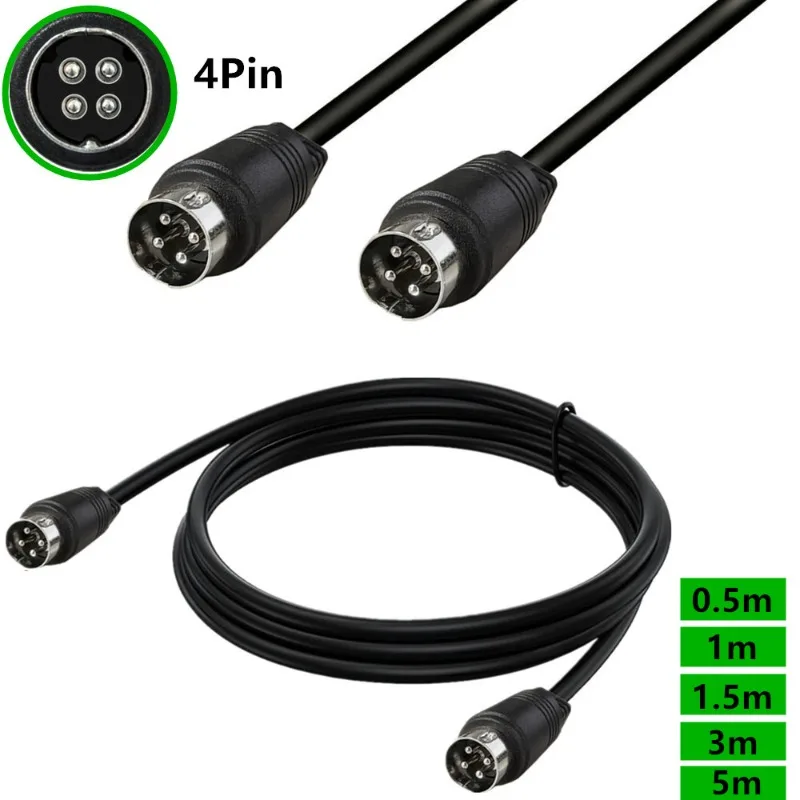 

Medium DIN 4Pin 4-core 4-pin Male Pure Copper Speaker Sound Audio Power Supply AC/DC Cable Din 4 Pin