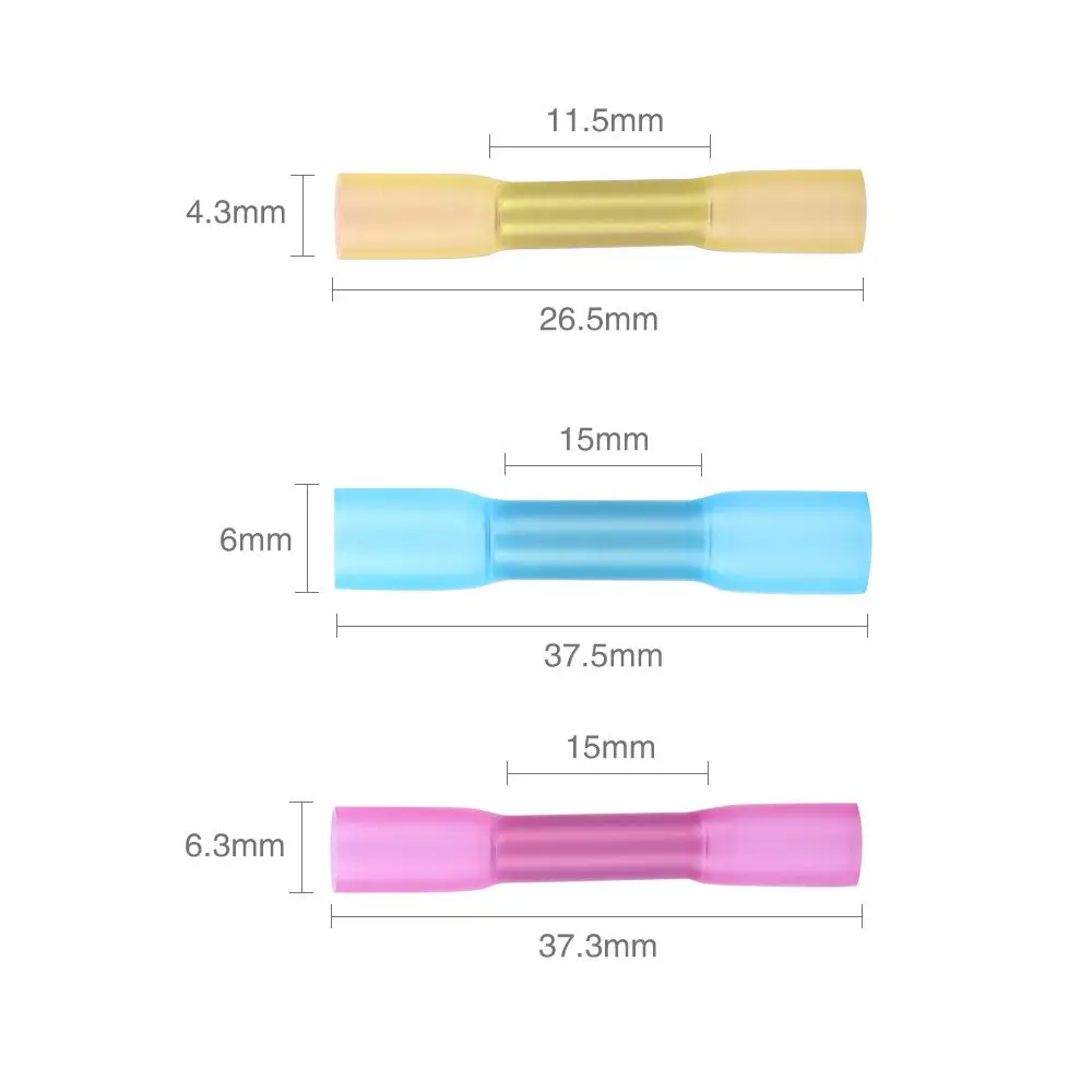 Kit de conectores termorretráctiles aislados, terminales de crimpado retráctiles impermeables, tipo de abrazadera, tubo de conexión de cable, 20