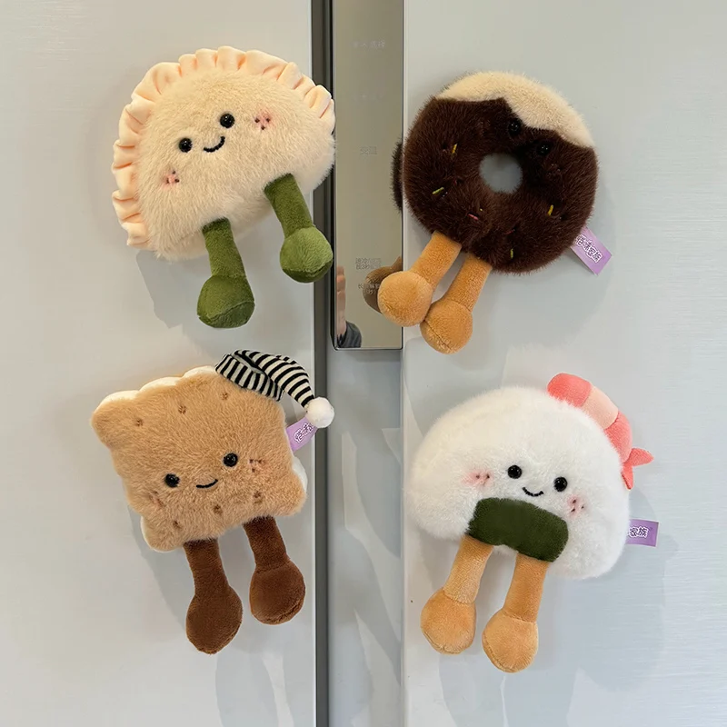 

Food Plush Refrigerator Magnet Fluffy Biscuit Dumpling Rice Ball Donut Doll Cute Magnetic Attraction Toy Kids Gifts