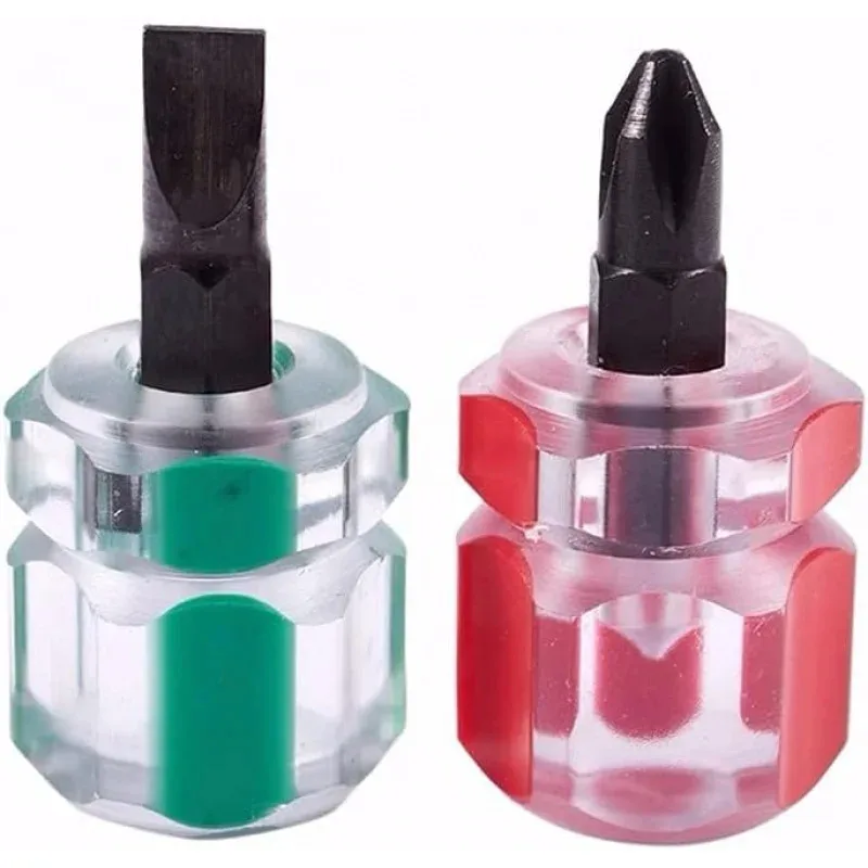 Non in magazzino. fuori stoock..2 pezzi Cacciavite Phillips piatto Mini cacciavite Set di kit di strumenti di riparazione corti e piccoli divisi Verde + Rosso
