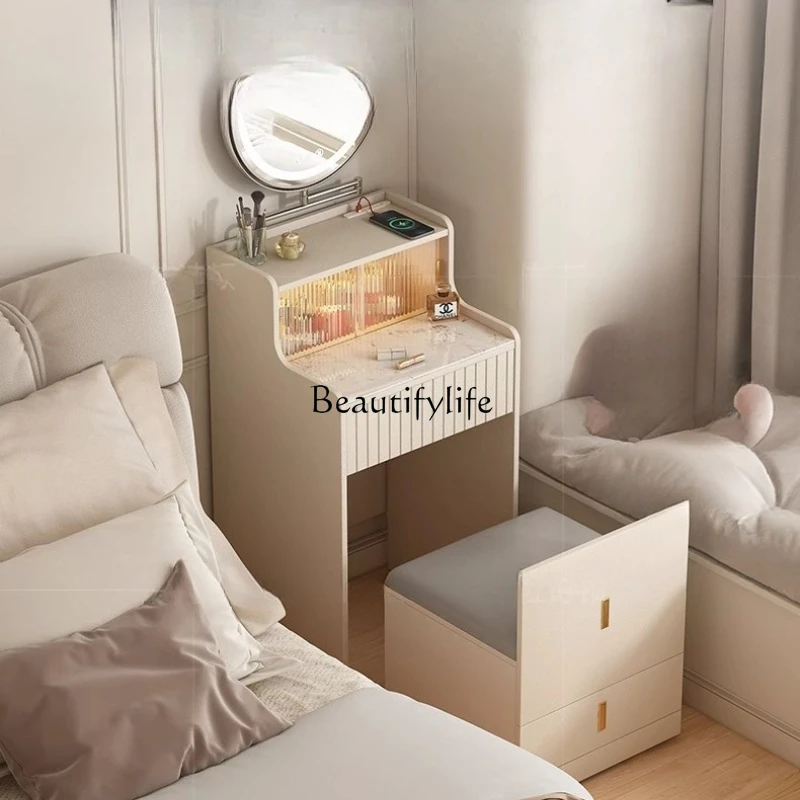 

**Cream Wind Dresser with Chair Drawer Storage Stool Chair with Pulley Storage