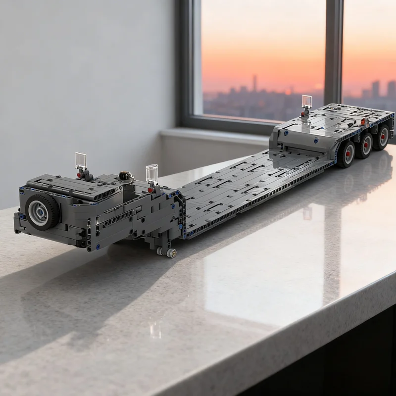 

1017pcs MOC Low Loader With Steering Axles For Mack Technical Model Building Blocks Architecture Toy Christmas Gifts Brick Kids