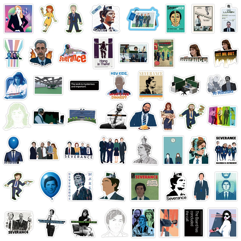 10/30/55pcs American Drama Severance Cartoon Stickers TV Series Graffiti Decal Toy DIY Computer Guitar Suitcase Kid Sticker Gift