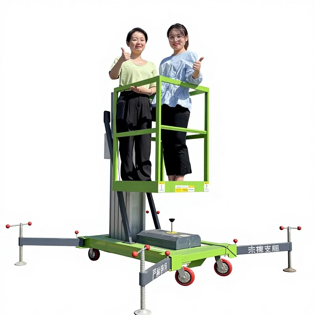 Portable Aluminum Alloy Electric Vertical Mast Lift Manlift Work Platform with Multi-Voltage Options for Sale