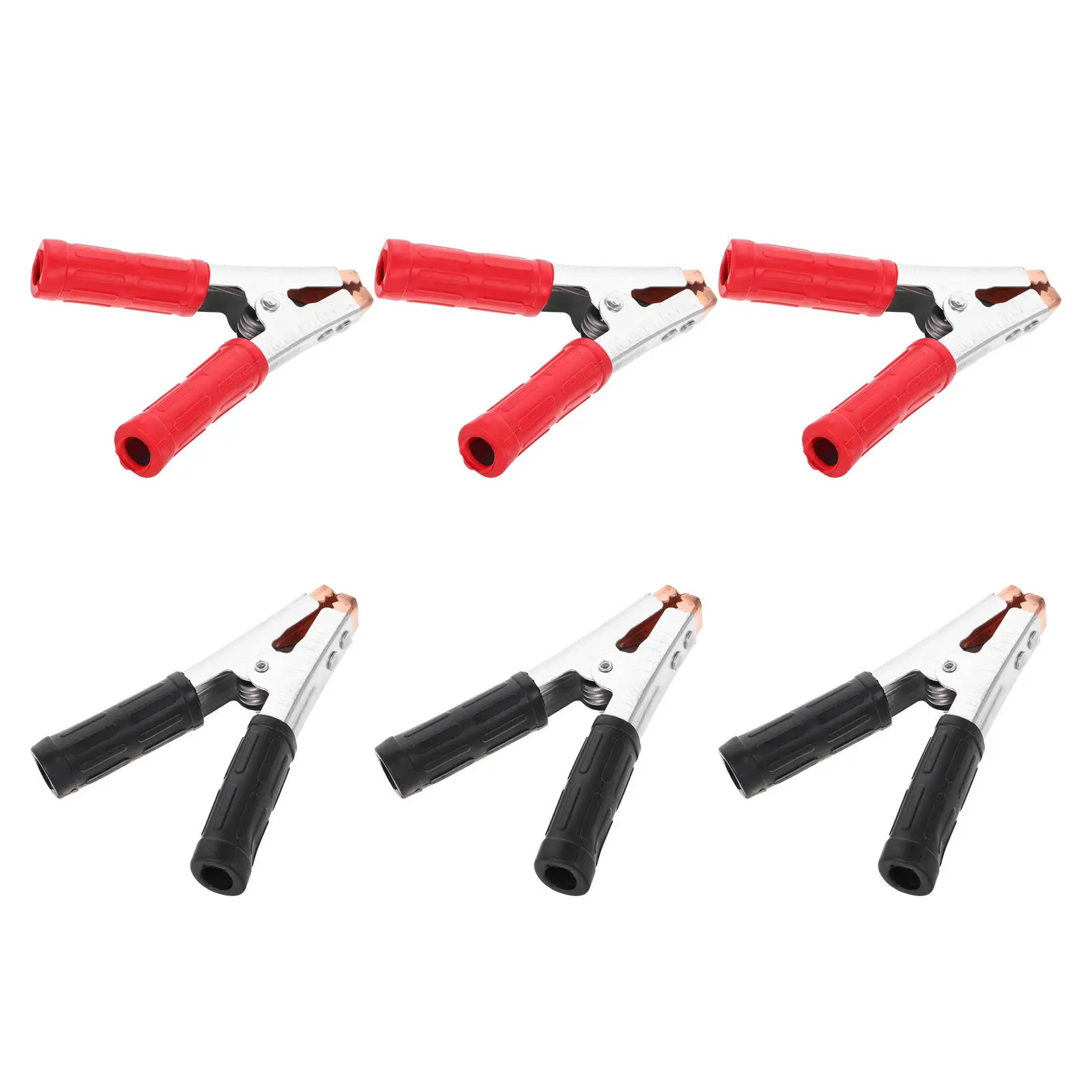 

6Pcs Heavy-Duty Insulated Crocodile Battery Clamps Copper-Coated Alligator Clips for Automotive Marine Industrial Charging