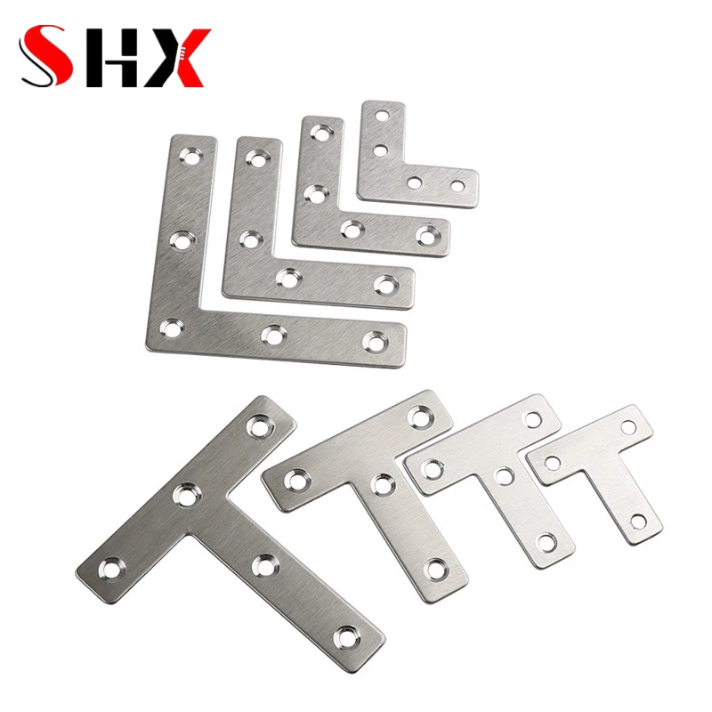 4 PClot Stainless Steel L-shaped Right Angle Bracket Shelf Bracket Connector Metal Angle Code Furniture Hardware Accessories