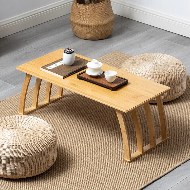 Folding Low Floor Table Modern Minimalist Compact Tatami Coffee  Wooden Japanese Tea  For Living Room