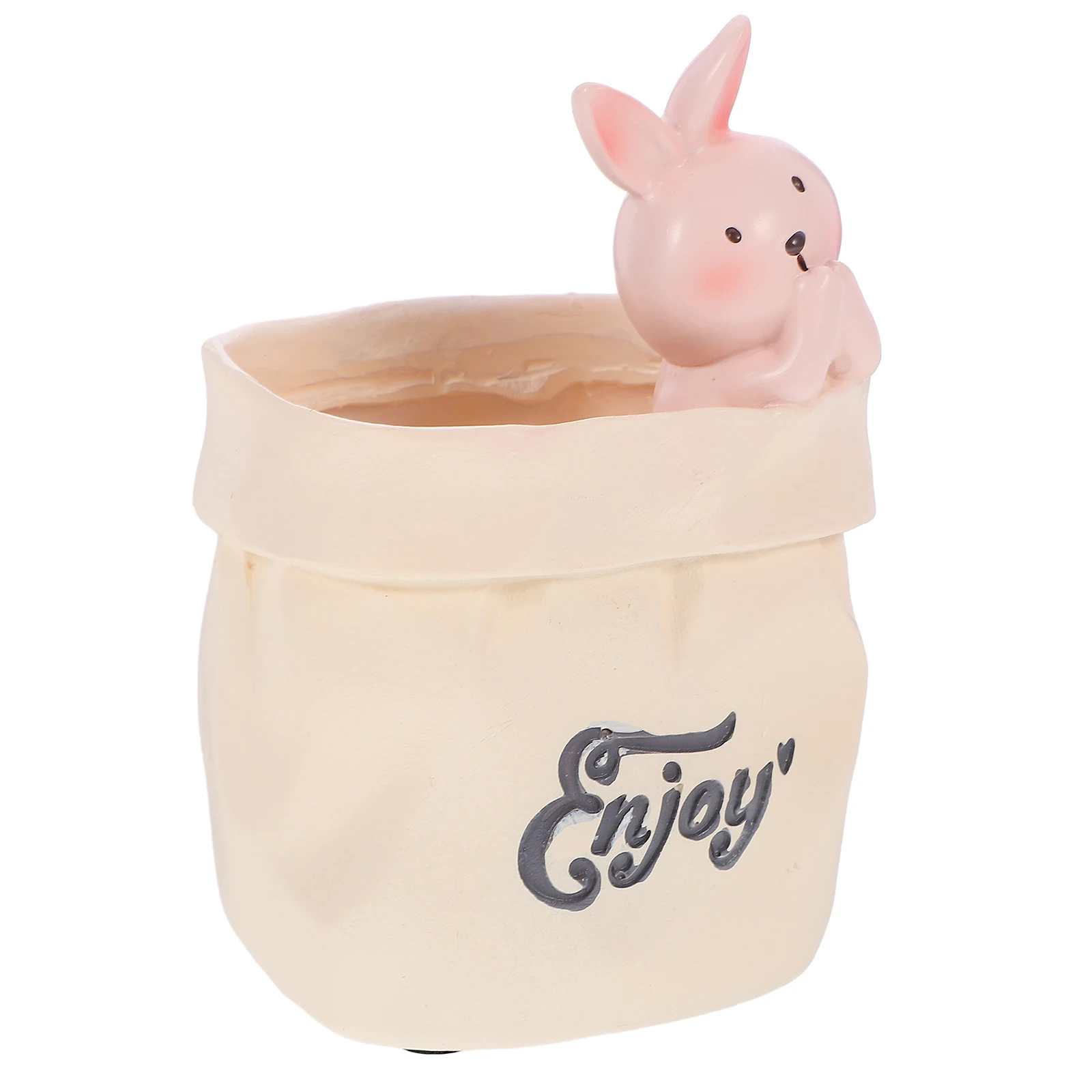 Rabbit Paper Bag Pen Cartoon Storage Organizer for Desk Multi Functional Stationery Holder Decorative Pen Cup Rack Portable