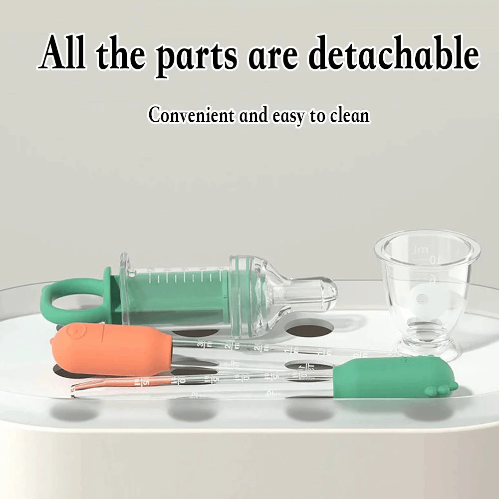 4pcs Set Portable Training Feeder Soft Tip Prevent Choking Silicone Pipette Liquid Food Supplement