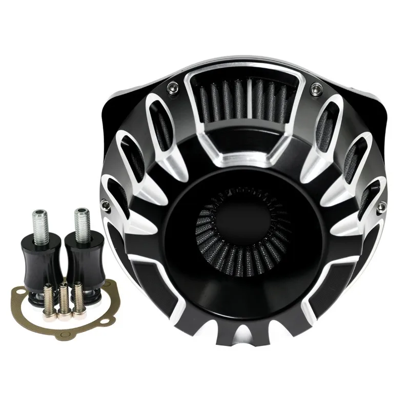 

CNC Machined Aluminum Air Filter Assembly For 983 Touring Softail Dyna Black Chrome Finish Premium Intake Cleaner