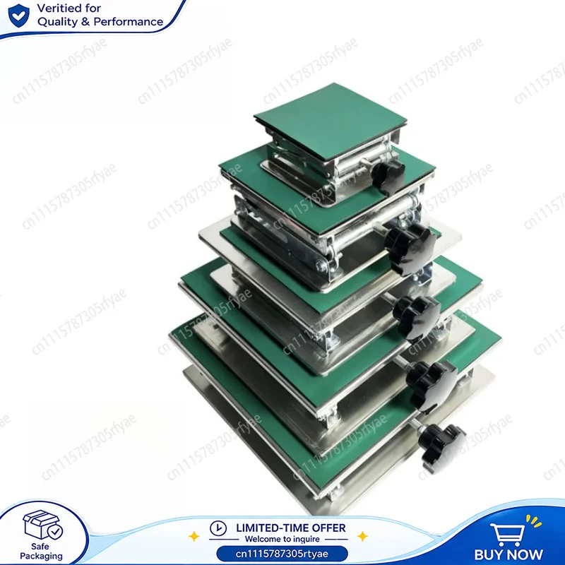 200x200mm Stainless Steel Manual Lifting Platform Mini Laboratory Height Adjustable Stand for Woodworking Engraving 45-150mm