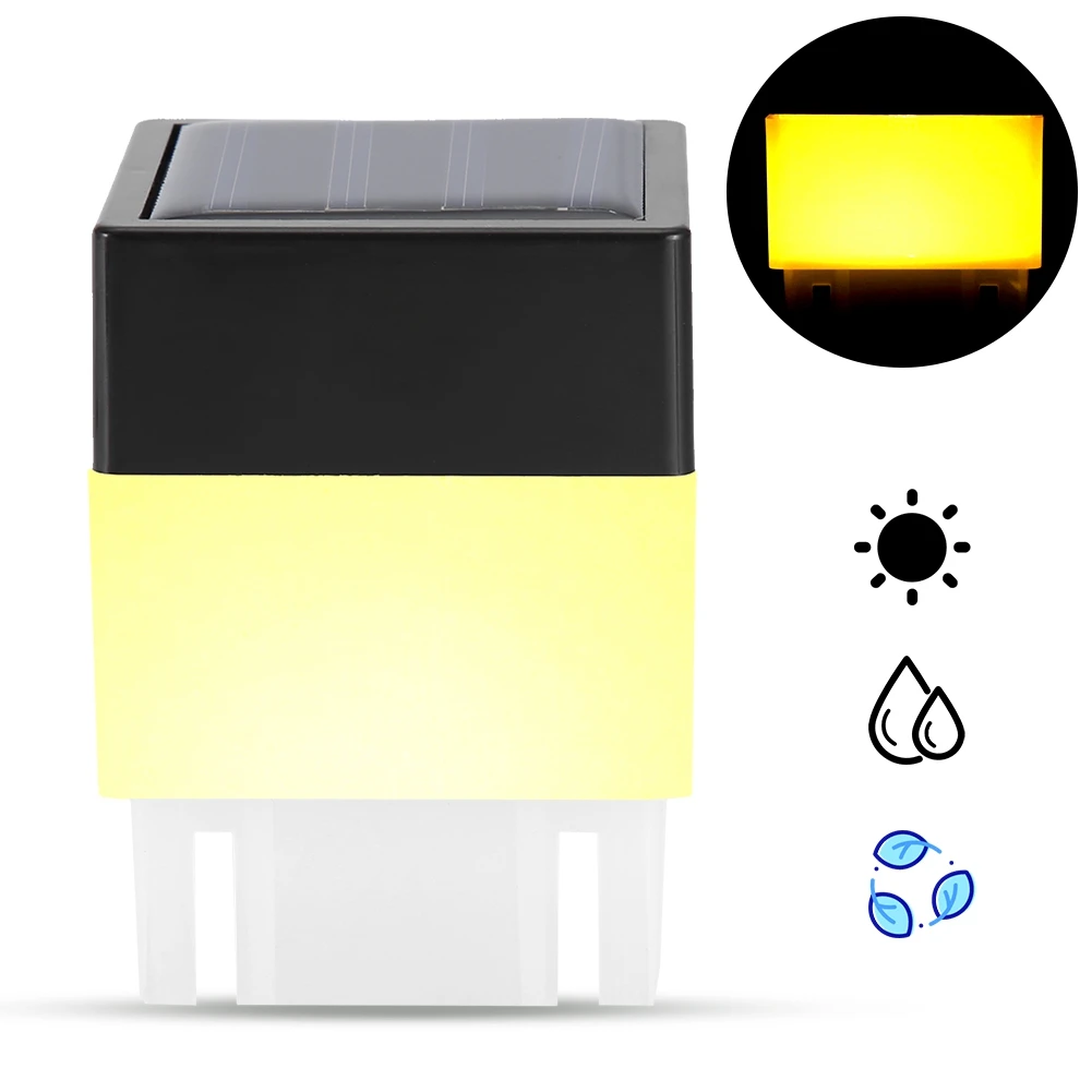 

ZK20 Светодиодный квадратный теплый белый свет на солнечной энергии для наружного украшения садового забора