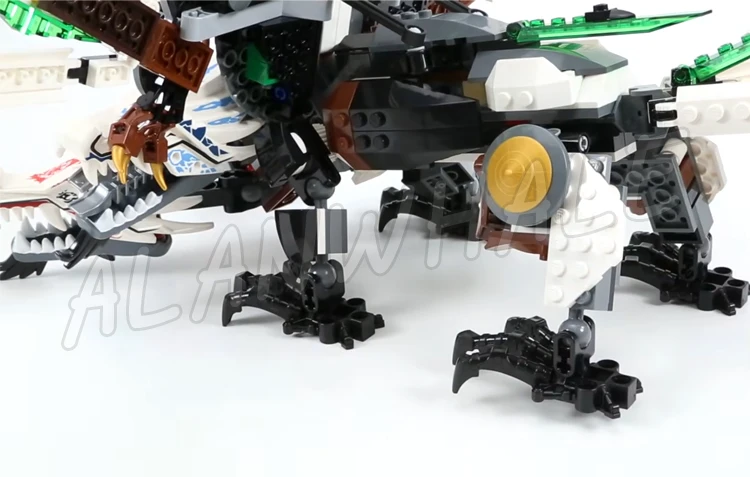 911 elementów Shinobi 4-głowicowy Ultra Epic Dragon Battle Snake Prison Devourer 9789 Klocki Konstrukcyjne Kompatybilne z Modelami