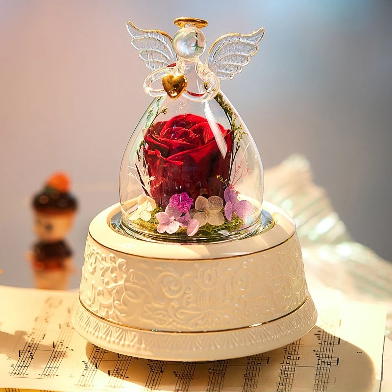 

Вечный букет роз, Bluetooth, музыкальная шкатулка, музыкальная шкатулка, украшение для мальчика, подруги, детей, подарок на день рождения, фестиваль Циси