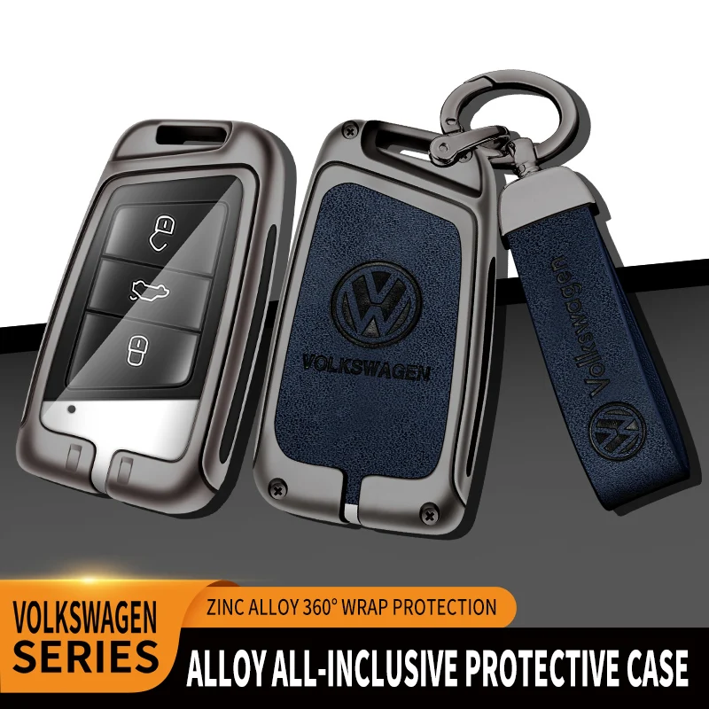 Car TPU Zinc Alloy Key Case Bag Car Key Chain Metal Key Shell For Volkswagen VW Passat B6 B7 B8 Magotan Arteon GTE Golf Tiguan 2