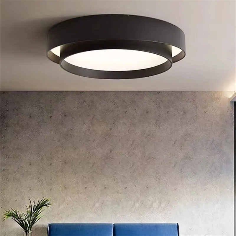 الحد الأدنى ضوء السقف المستديرة الشمال الأبيض دائرة ضوء مصمم غرفة المعيشة الإبداعية مكتب استوديو غرفة نوم غرفة الطفل الخفيفة #4