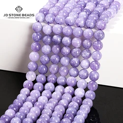 6 8 10mm Natural Stone Dyed Color Purple Aquamarine Round Loose Spacer Bead For Jewelry Making Diy Necklace Bracelet Accessory