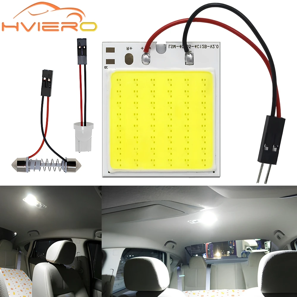 

T10 C5W Cob 16/24/36/48SMD White Domes Reading Lamp DC 12V Car Led Parking Bulbs Bright Auto Interior Panel License Plate Lights