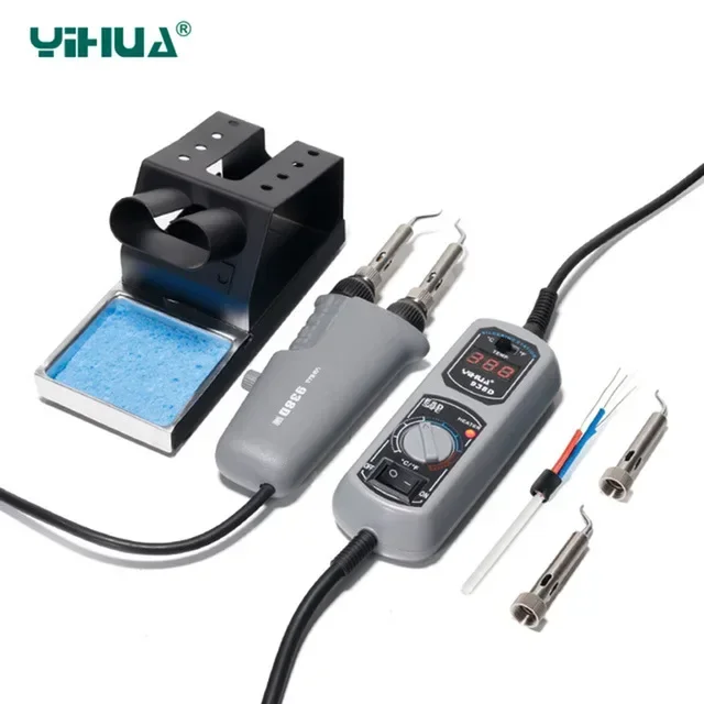 YIHUA-Mini estación de soldadura de hierro, pinzas calientes portátiles para BGA SMD, Estación de Reparación, UE/EE. UU., 938D, 110/220