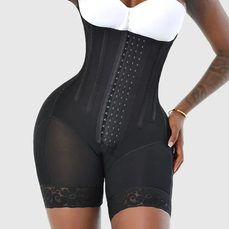 Fajas Colombianas High Compression Slimming Bodysuit with Bones Waist Trainer Shapewear Post Surgery Butt Lifter Body Shaper