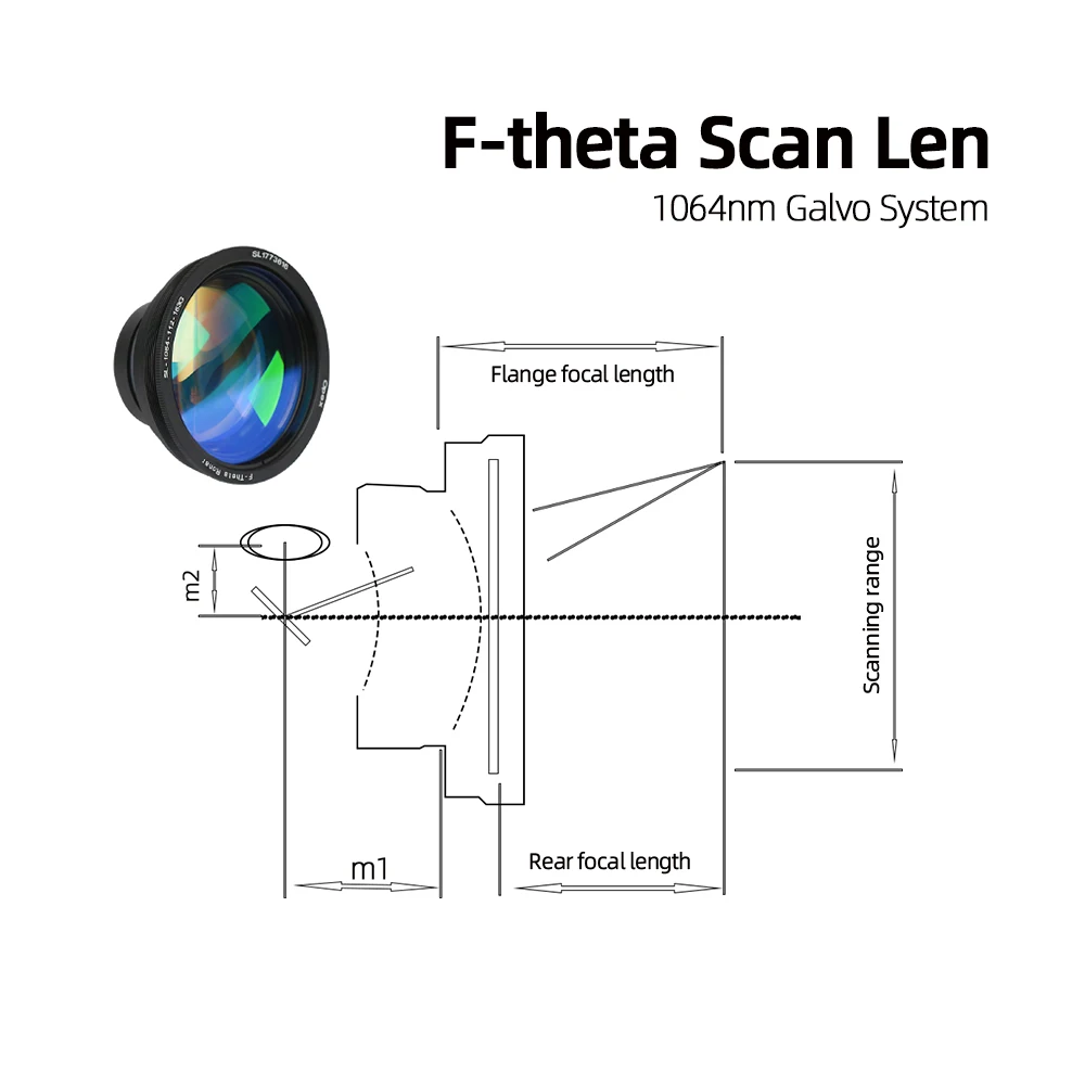 K9 F-theta Scan-Linse Feldlinse F70x70-F450x450 Maximale Leistung 100W für 1064nm YAG Optische Faserlaser-Markiermaschine Ersatzteile – Detail 5