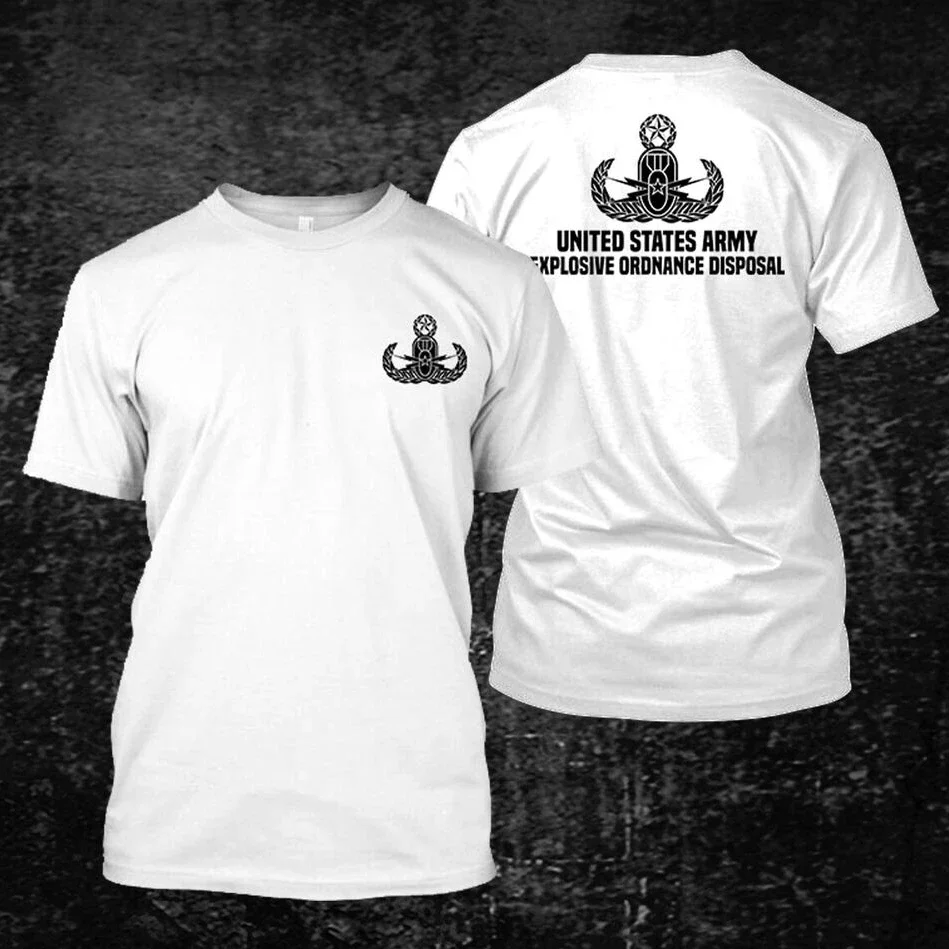 100% Cotton O-Neck Summer Short Sleeve Casual Mens T-shirt US Army EOD Logo - Custom T-Shirt Size S-5XL men clothing tops