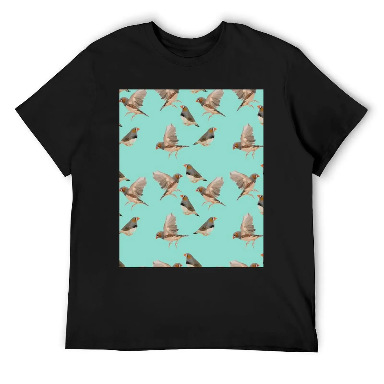 

Zebra Finch on Teal T-Shirt vintage anime shirt plus sizes t shirts men