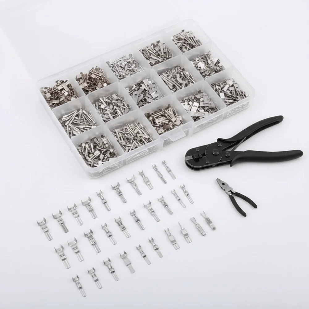 290PCS Crimp Pins 1/1.5/1.8/2.2/2.8/3.5mm 1-3.5Mm Wire Terminal Pins 21Type Male And Female Electric Connector Pin Crimping Pins