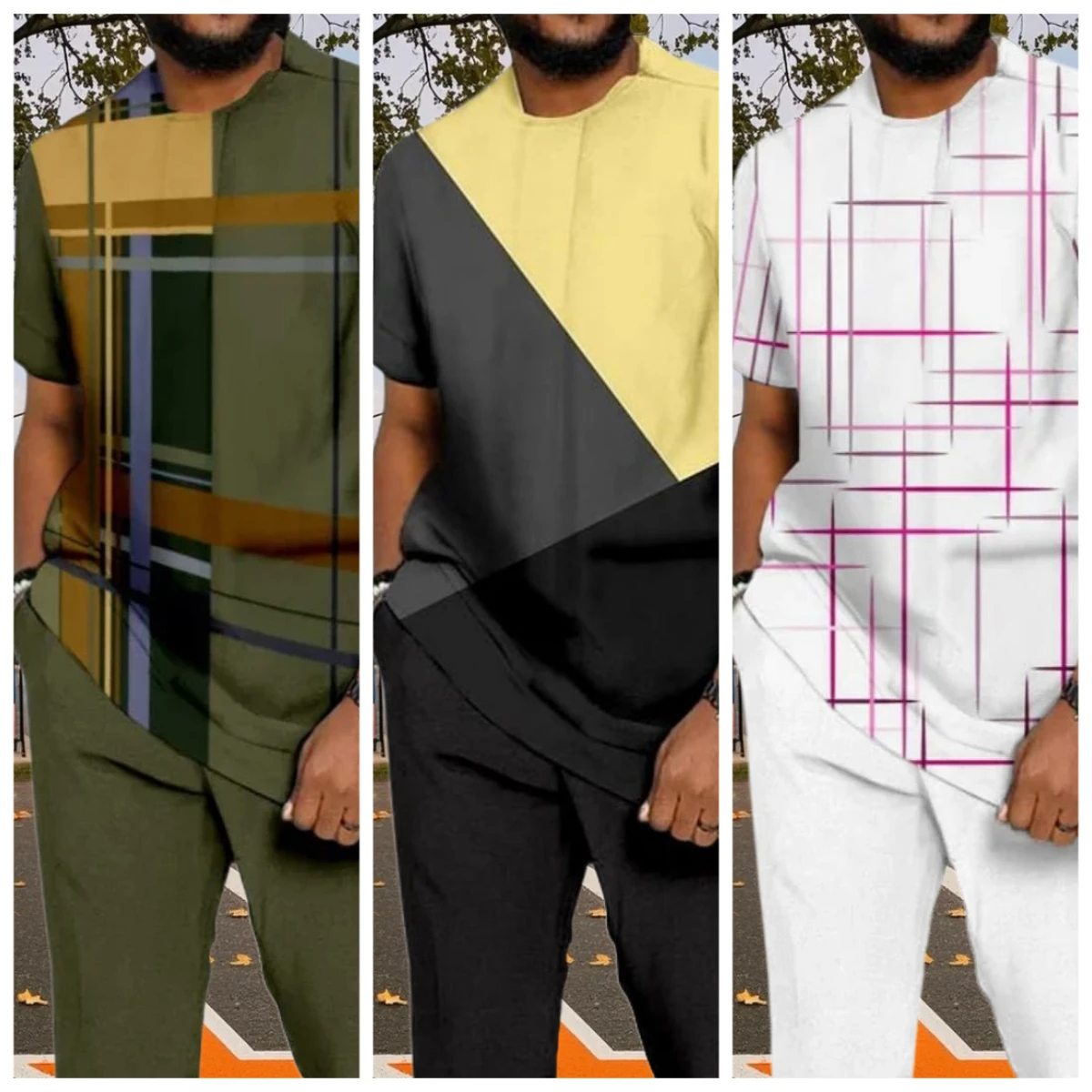

25/26 Summer Fashion New Sports Suit Men's T-shirt+pants 2-piece Set Men's Oversized Clothes Joogers Outfit 3D Printed Pants Set