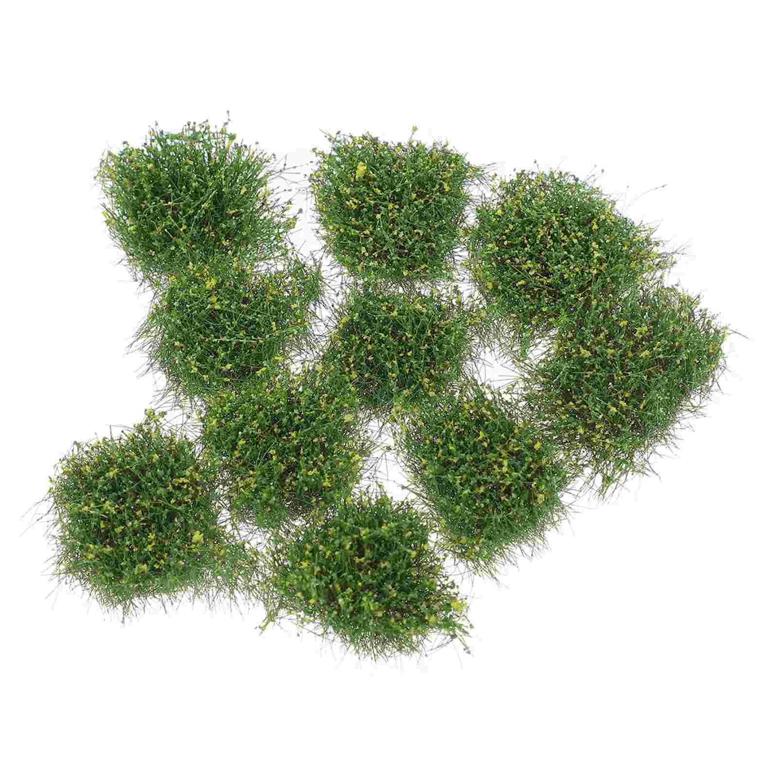 10 Pcs Sand Table Model Grass Miniatures Fake Decor Static Bushy Tufts Artificial Outdoor Plants