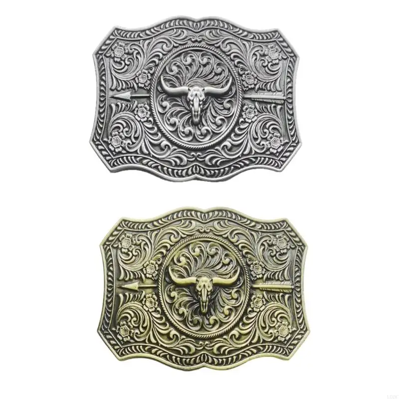 Gesper Sabuk Logam Kuda Retro Hipster Gesper Barat untuk Jeans Trendi Etnis Pengganti Aksesori DIY Y166