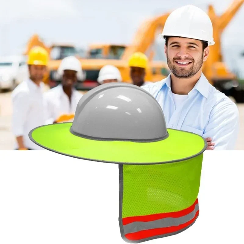 

Sunshade Outdoor Construction Safety Hard Hat Sun Shade Neck Shield Reflective Stripe Protective Helmets Shield