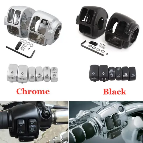 Motorcycle Accessories Handlebar Control Switch Housing Cover Switch Button Caps For Harley Sportster Dyna Softail Truning V Rod