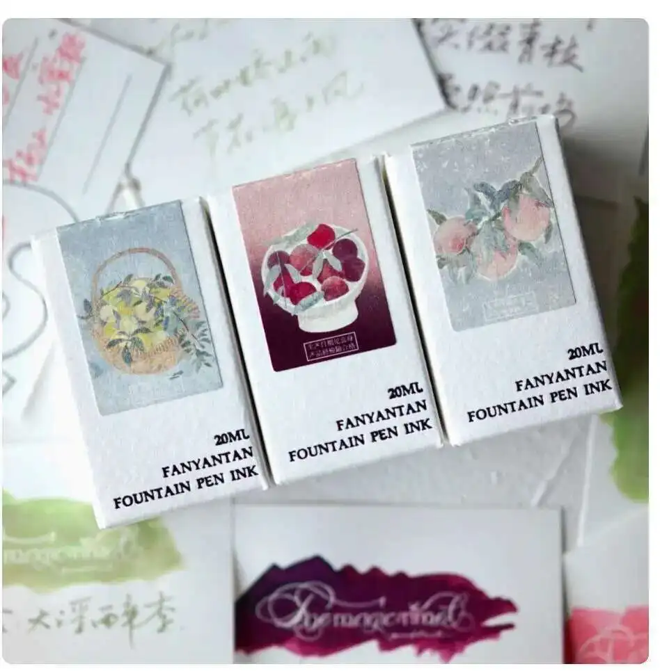 

Fangyangtan Fruits Series Pen Ink Yangmei Drunken Plum Honey Peach Wuxi Color Ink 20ml