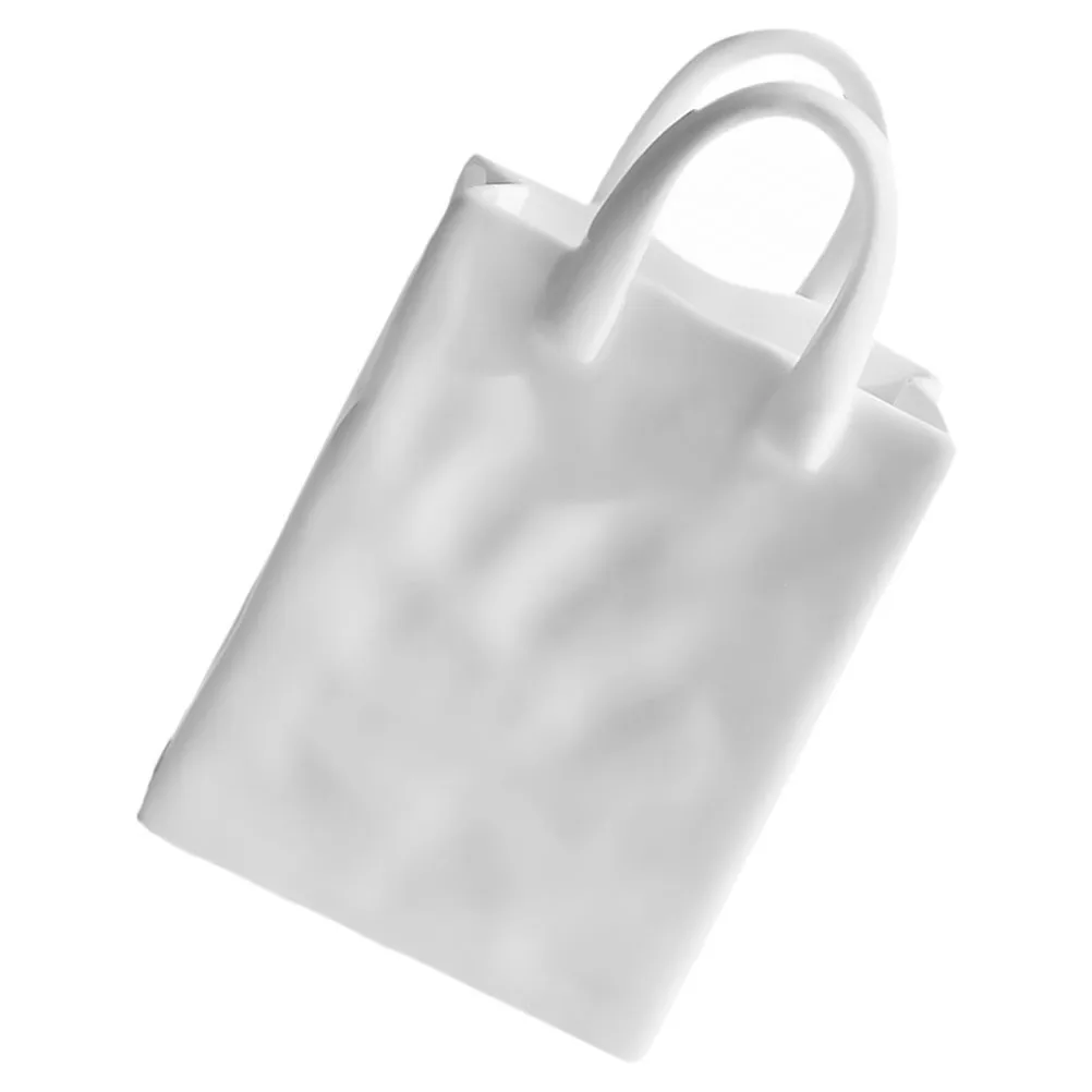 محفظة على شكل وعاء فرشاة فريد من نوعه من السيراميك زهرة زهرية حقيبة يد حامل قلم تخزين ديكور فرشاة للمكياج حاوية ديكور سطح المكتب #3