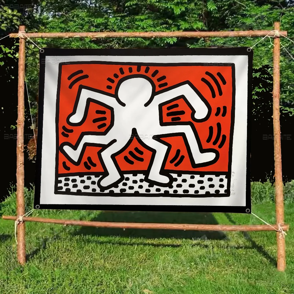 Keiths Haring Printed Large Flag Art Science Fiction Room Home Decor Decor Banner